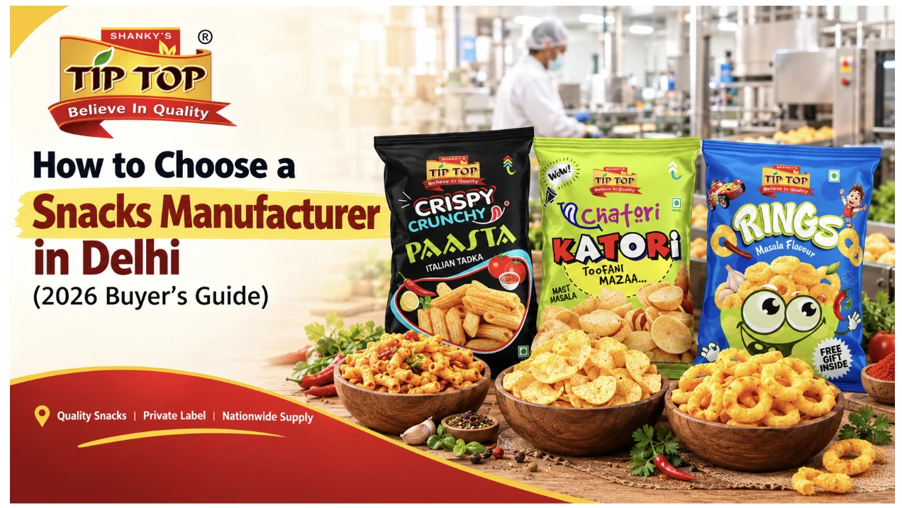 How to Choose a Snacks Manufacturer in Delhi – 2026 Buyer's Guide by TIP TOP